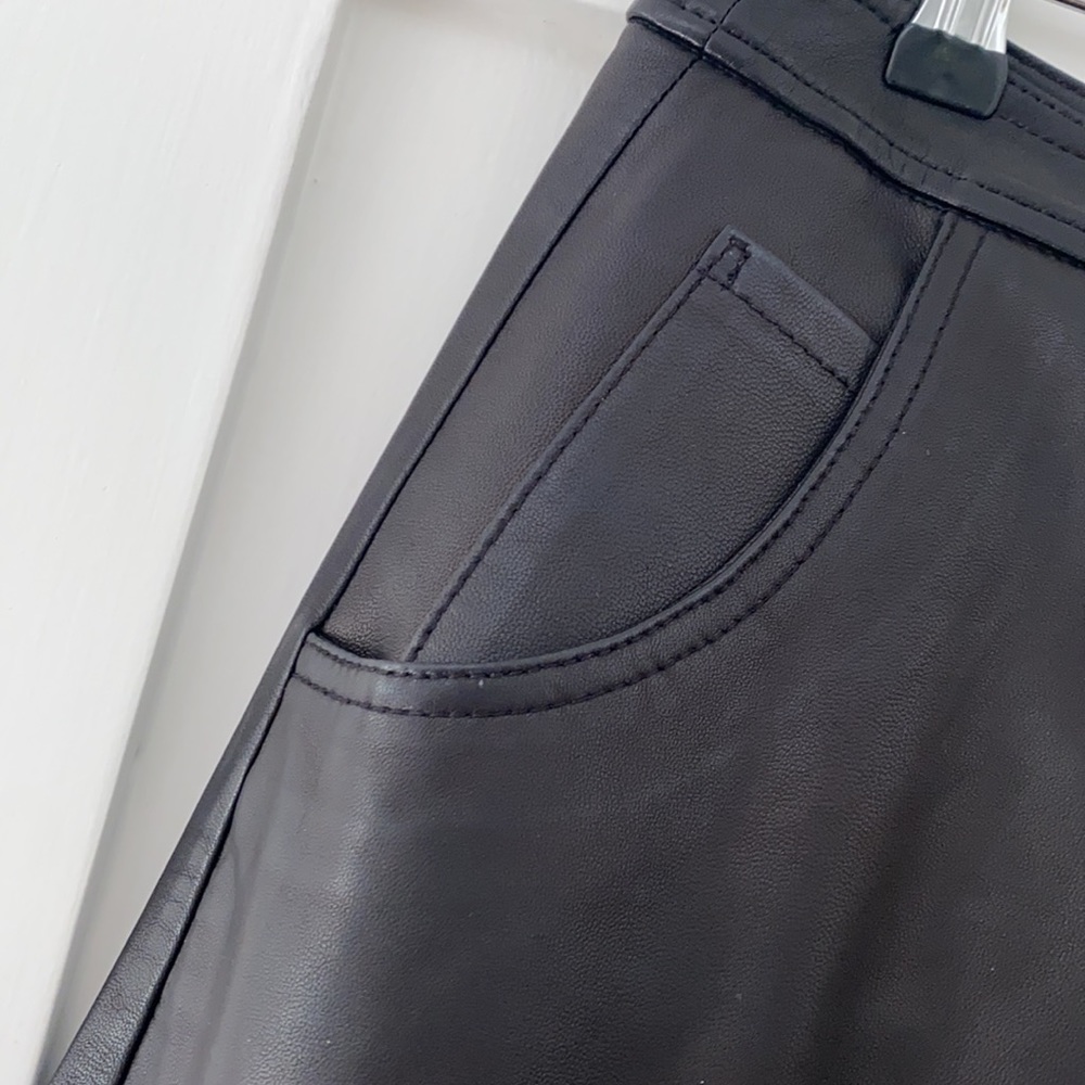 Frame Leather Barrel Leg Pants Size L - Picture 7 of 9